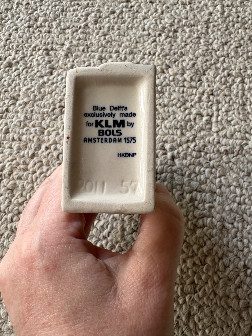 Vintage KLM Delft House #57 Blue White Amsterdam Canal House Collectible - Picture 6 of 6